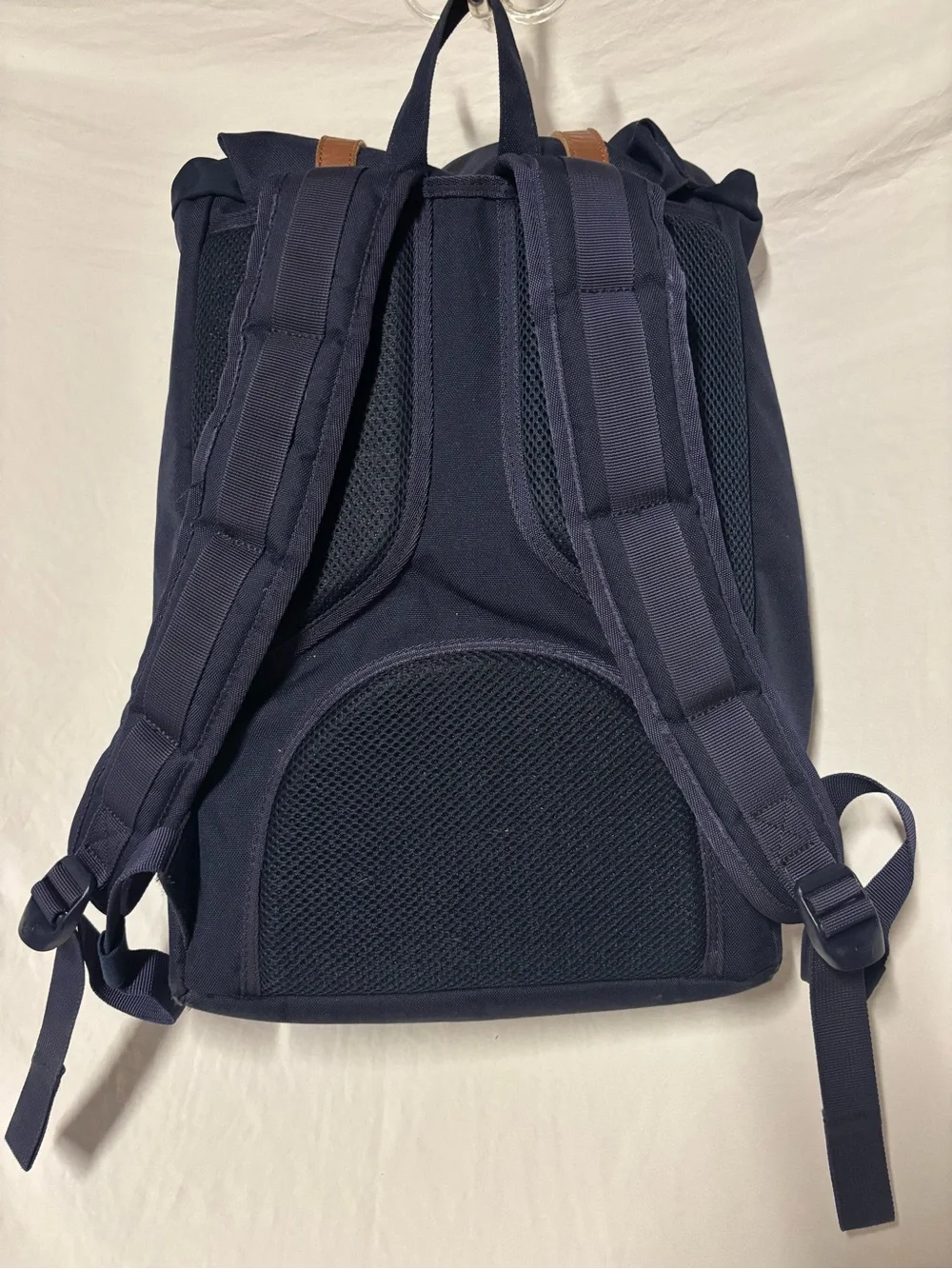 Herschel Supply Company Navy Backpack with Brown Leather Straps